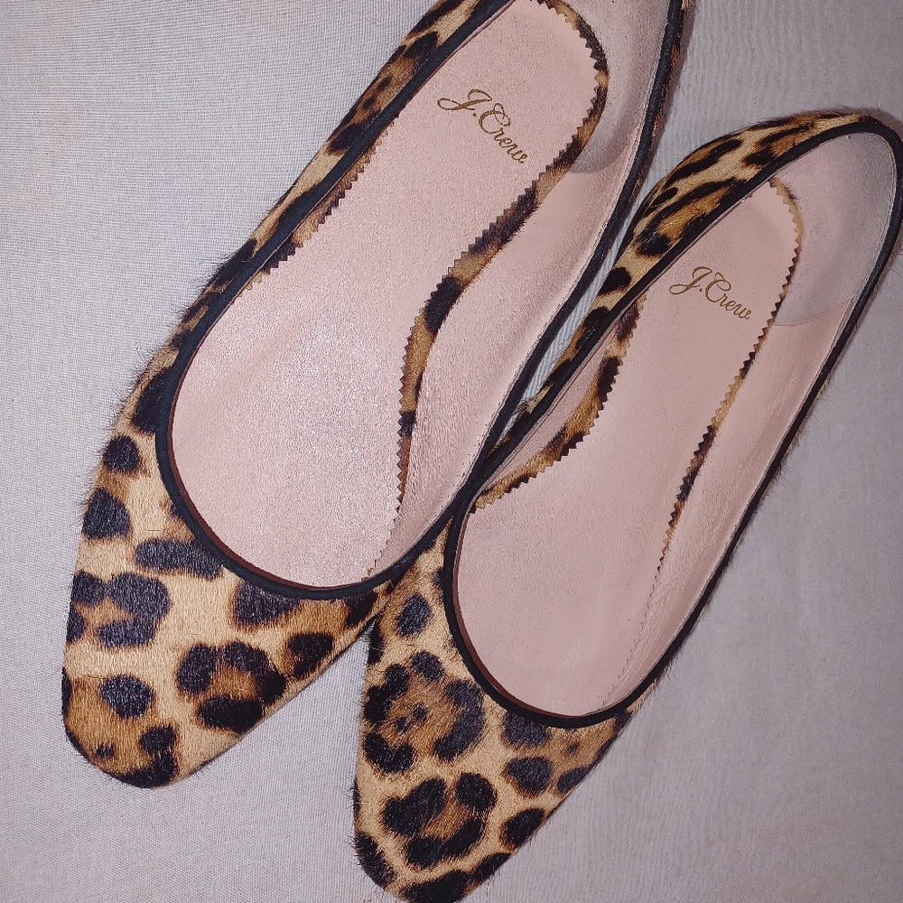 J.Crew Leopard Calf Hair Flats